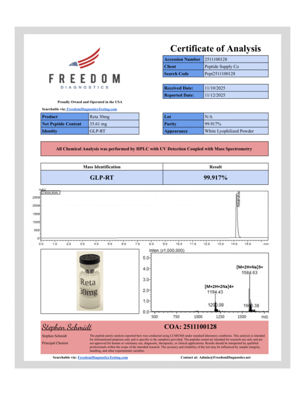 Premium Peptide Supply Online | GLP-3 Reta – Single Vial USA
